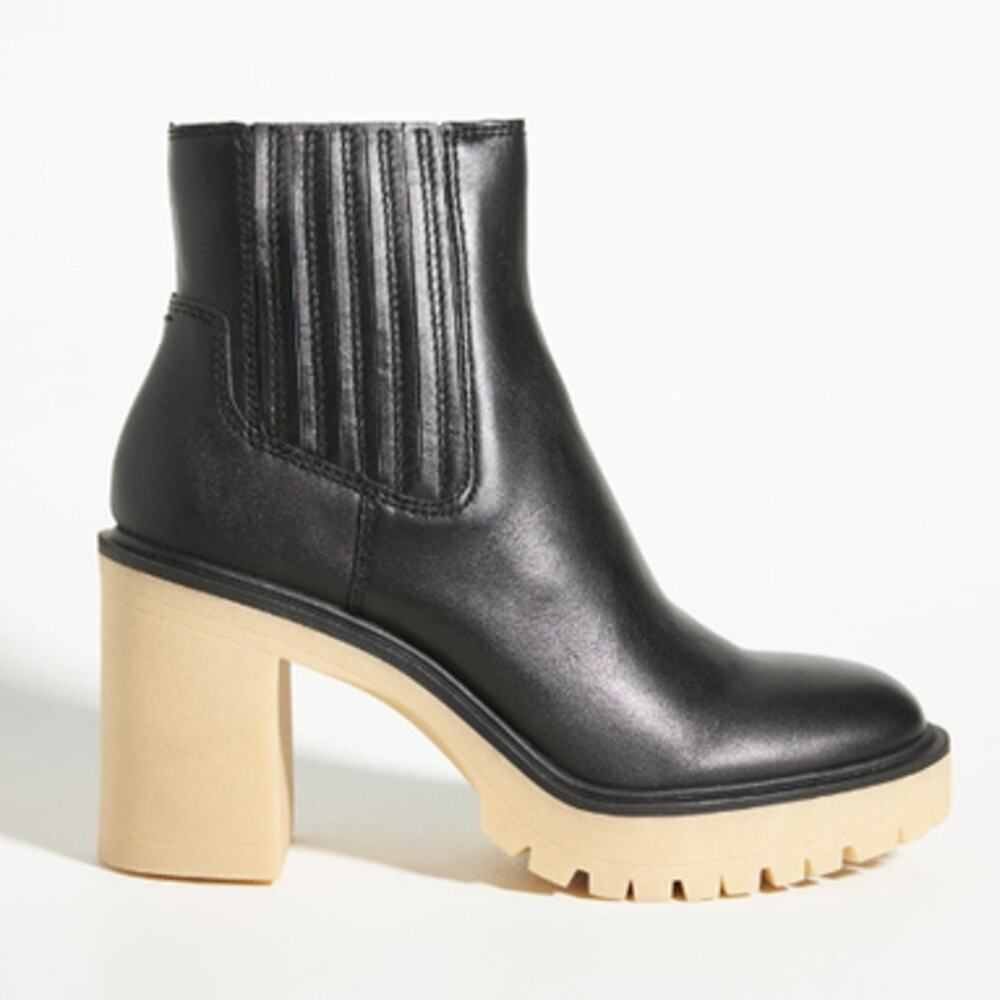 Dolce Vita Caster H2O Booties in Black Leather Anthropologie